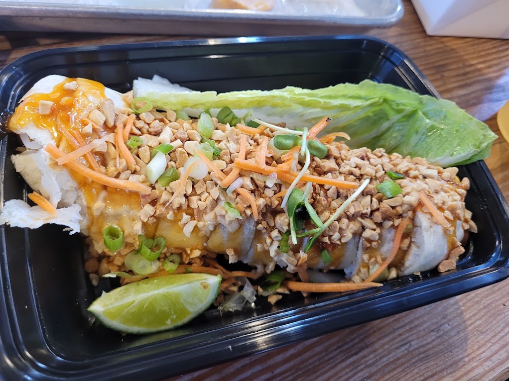 Pad Thai roll with chicken, from Bangkok 96 at Detroit Shipping Co.