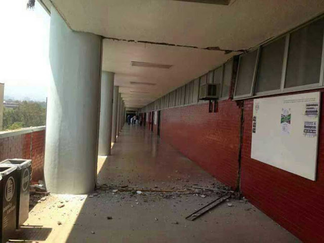  Sismo partió facultades de la UNAM en Ciudad Universitaria