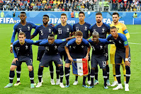 SELECCIÓN DE FRANCIA - Temporada 2017-18 - Paul Pogba, Samuel Umtiti, Lucas Hernández, Raphaël Varane, Olivier Giroud y Hugo Lloris; Antoine Griezmann, Blaise Matuidi, Benjamin Pavard, Ngolo Kanté y Kylian Mbappé. SELECCIÓN DE FRANCIA 1 (Umtiti) SELECCIÓN DE BÉLGICA 0. 10/07/2018. XXI Copa Mundial de la FIFA Rusia 2018, semifinal. San Petersburgo, Rusia, Saint Petersbourg Stadium.