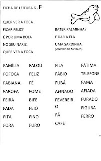 Ficha de leitura - Alfabetização.