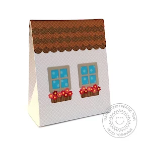 Sunny Studio Stamps: Sweet Treats Everyday Party Gift Bag with House Add-on (using Classic Gingham, Gingham Jewel Tones, Amazing Argyle & Polka-dot Parade 6x6 Patterned Paper)