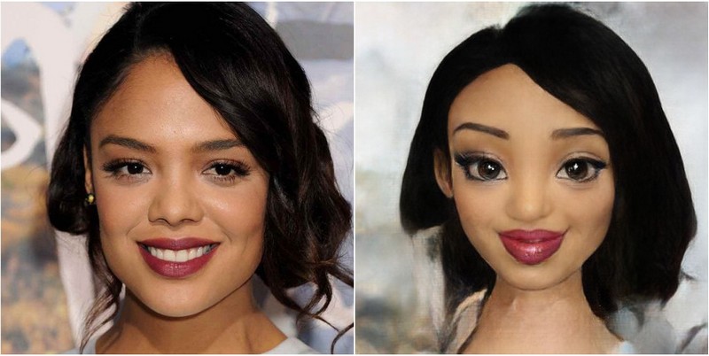 Tessa Thompson Transform into Disney characters using neural networks