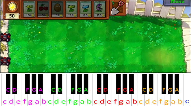 Grasswalk (Plants Vs. Zombies) Piano / Keyboard Easy Letter Notes for Beginners