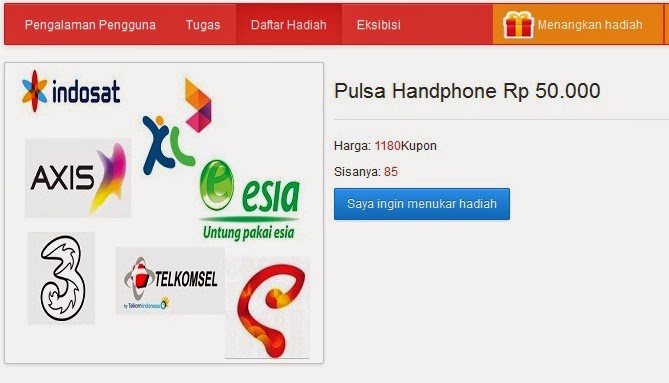 Bukti Penukaran Kupon Baidu UEC ke Pulsa