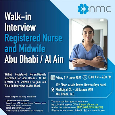 NMC Hospital Abu Dhabi / Al Ain Staff Nurses Walk - In Interview - Apply Now