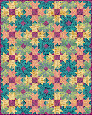 Dazzle quilt pattern Sew Joy Creations Savannah Island Batik fabric