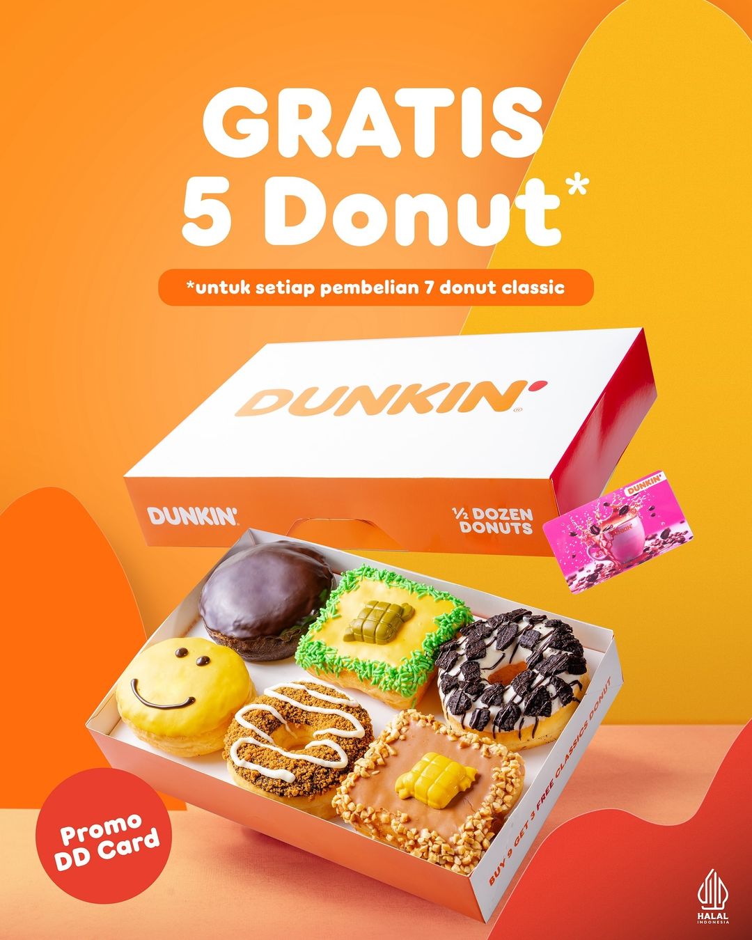 Promo DUNKIN DONUTS DD CARD – BELI 7 GRATIS 5 DONUT