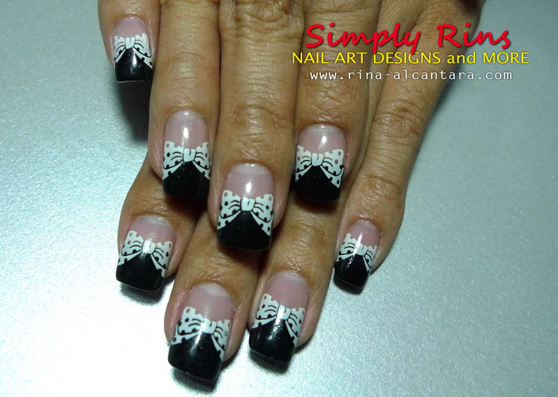black and white art designs. Black and white nail art by