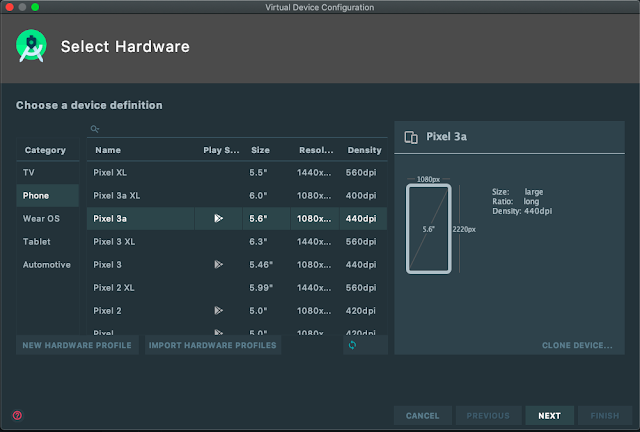 android emulator device hardware