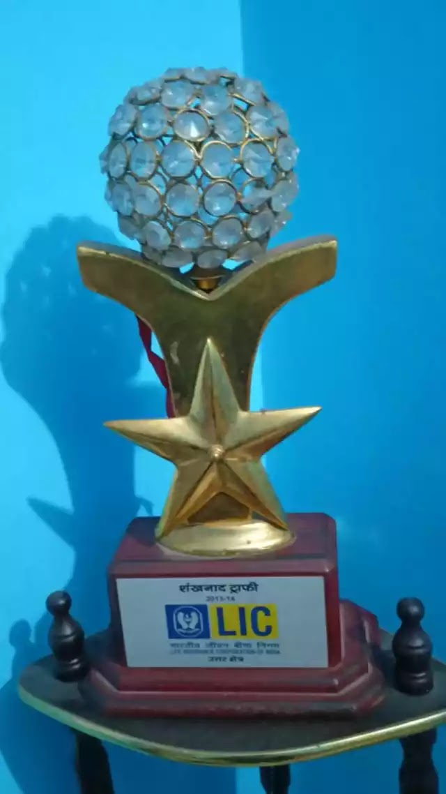 07 Trophy of LIC Agent Surinder Verma Received from LIC