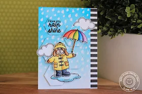 Sunny Studio Stamps: Rain Showers Rain Or Shine Card by Eloise Blue