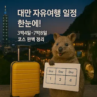 대만 자유여행 일정 한눈에! 3박4일부터 7박8일까지 코스 완벽 정리