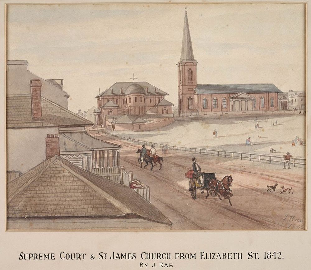 Supreme Court and St James Church 1842-- Francis Greenway