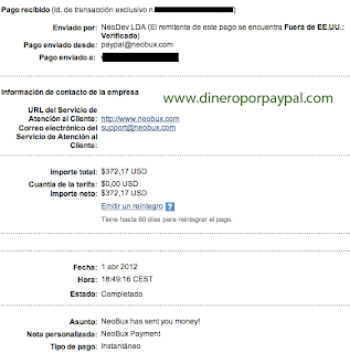 Prueba de pago Neobux paypal