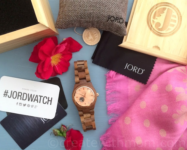 Cora Koa and Rose Gold Jord wrist watch