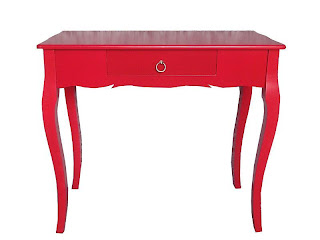 mueble entrada, consola roja, muebles de recibidor