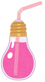 電球ボトルのイラスト（ピンク）
