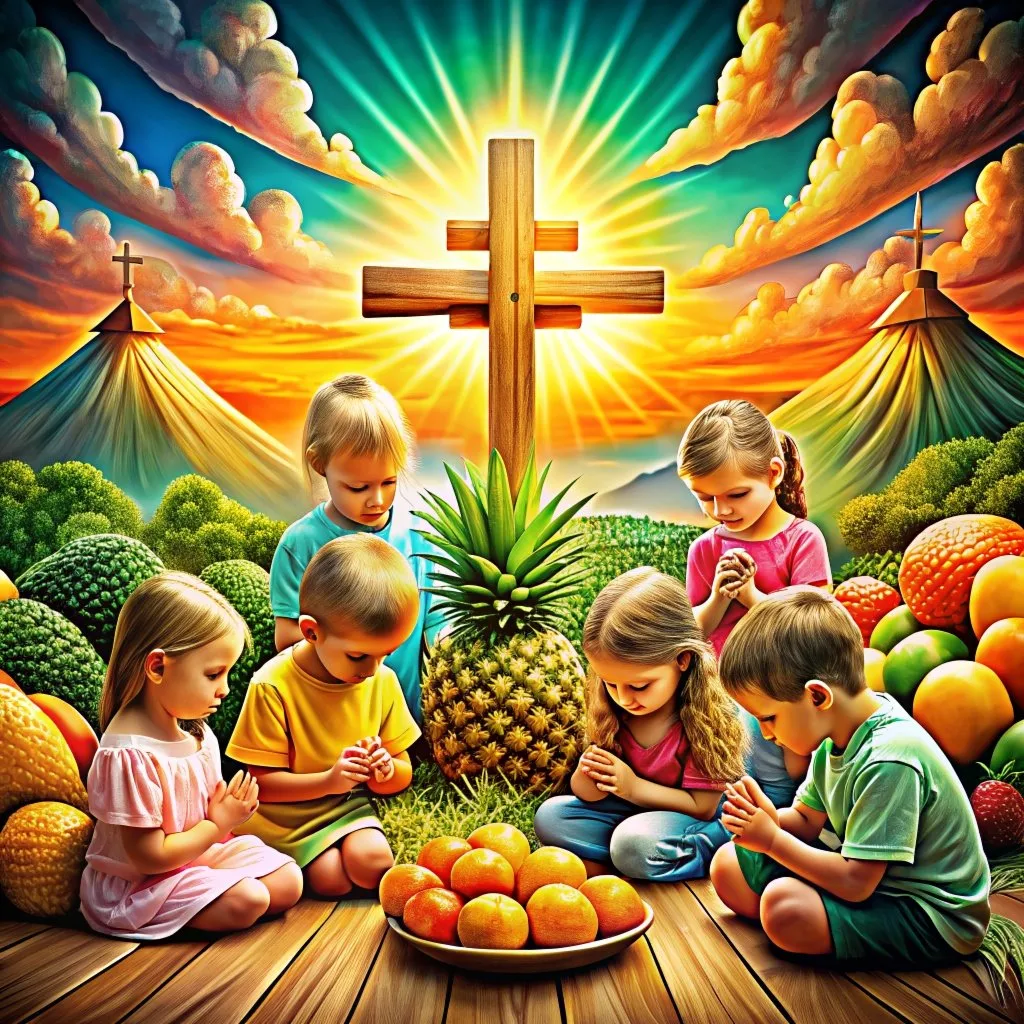  imagen de niños rezando en el dia de la cruz 