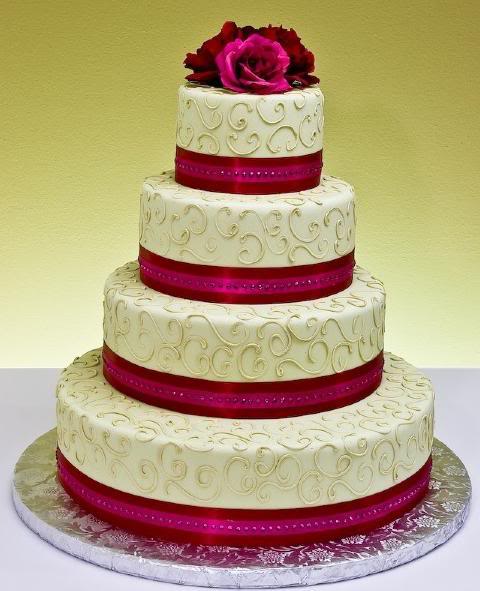 ribbon wedding cake designs