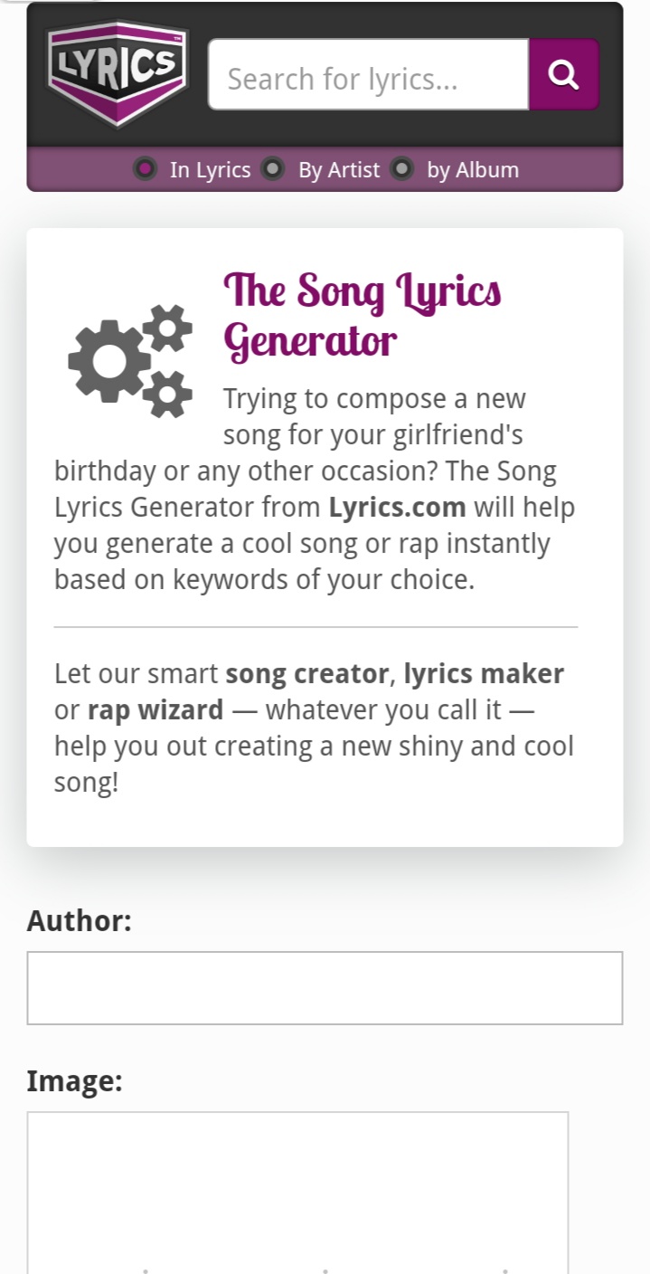 Song Lyrics Generator