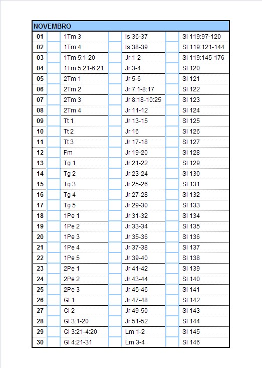 Plano de leitura bíblica em um ano da Sociedade Bíblica do Brasil