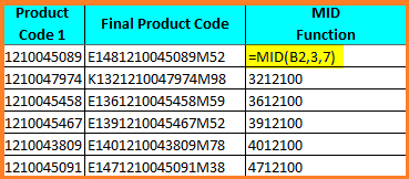 How to use MID Function in Excel