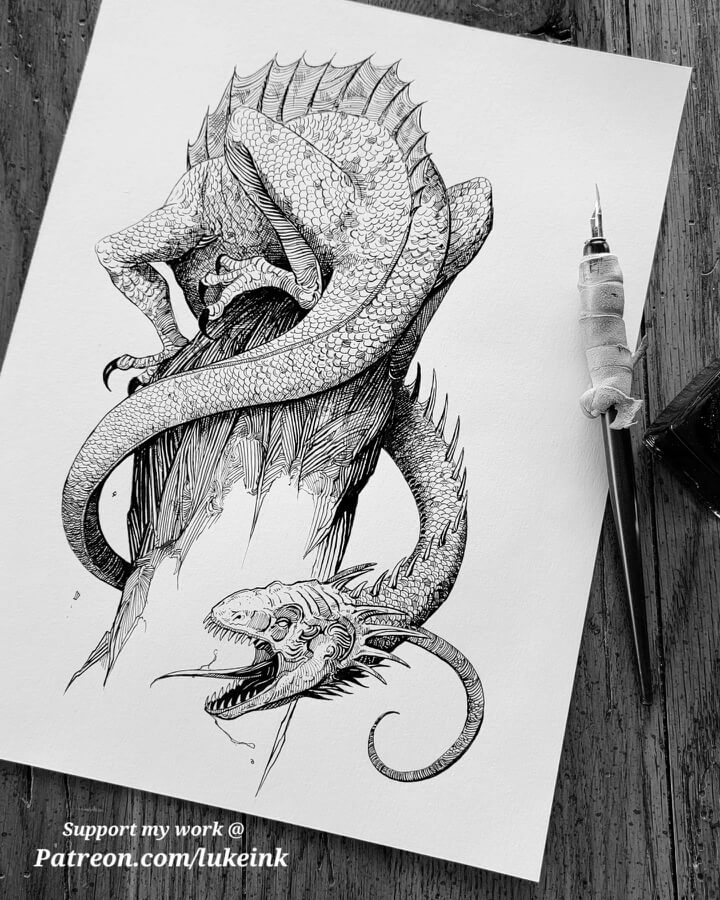 03-Snake-dragon-Creature-Drawings-Luke-Eidenschink-www-designstack-co