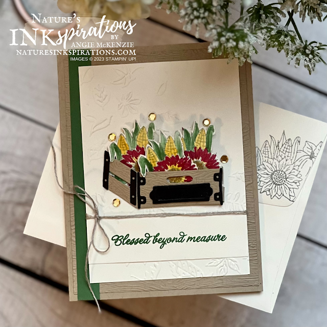 Stampin' Up! Rustic Crate Full of Corn card with envelope | Nature's INKspirations by Angie McKenzie