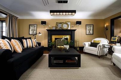 Gold Living Room Walls