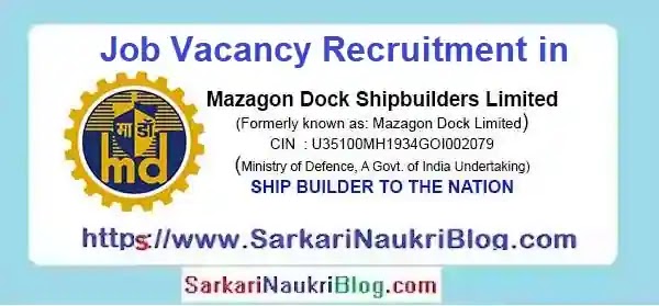 Mazagon Dock Job Vacancies Recruitment