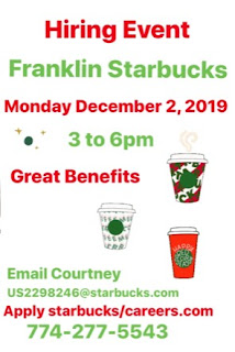 Franklin Starbucks - hiring event - Dec 2