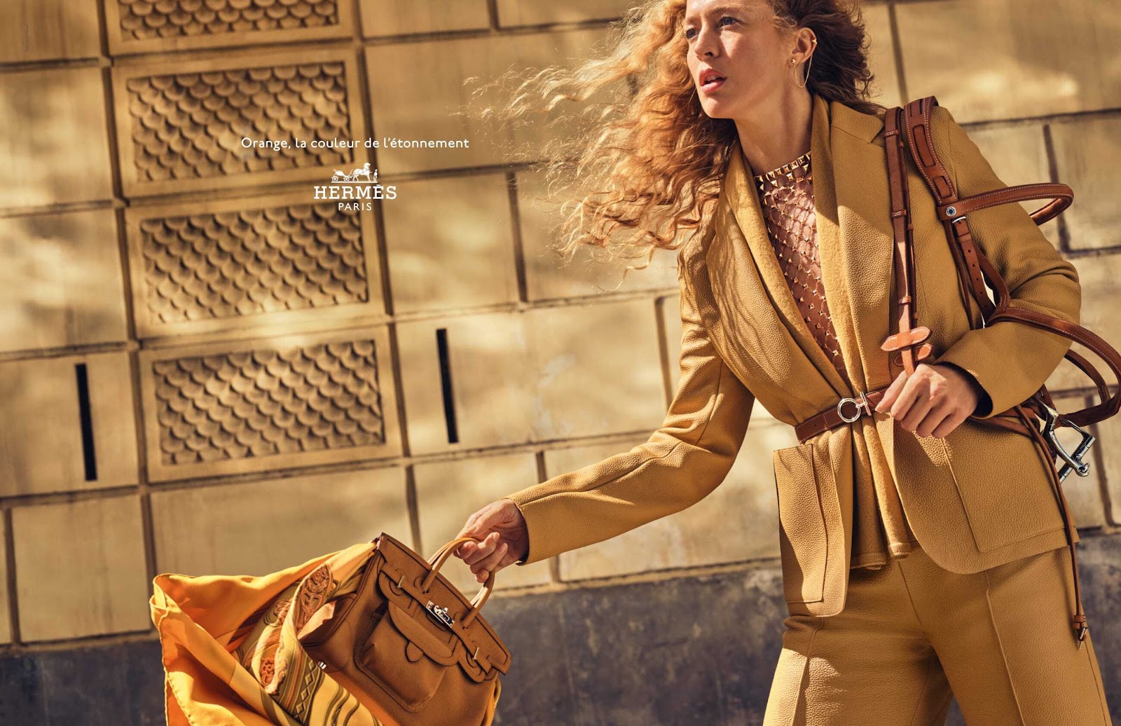 Raquel Zimmermann for Hermes A/W 2023 Ad Campaign by Nathaniel Goldberg