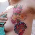 Heart and flowers tattoos