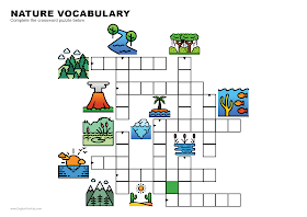 Nature vocabulary worksheet - crossword puzzle.