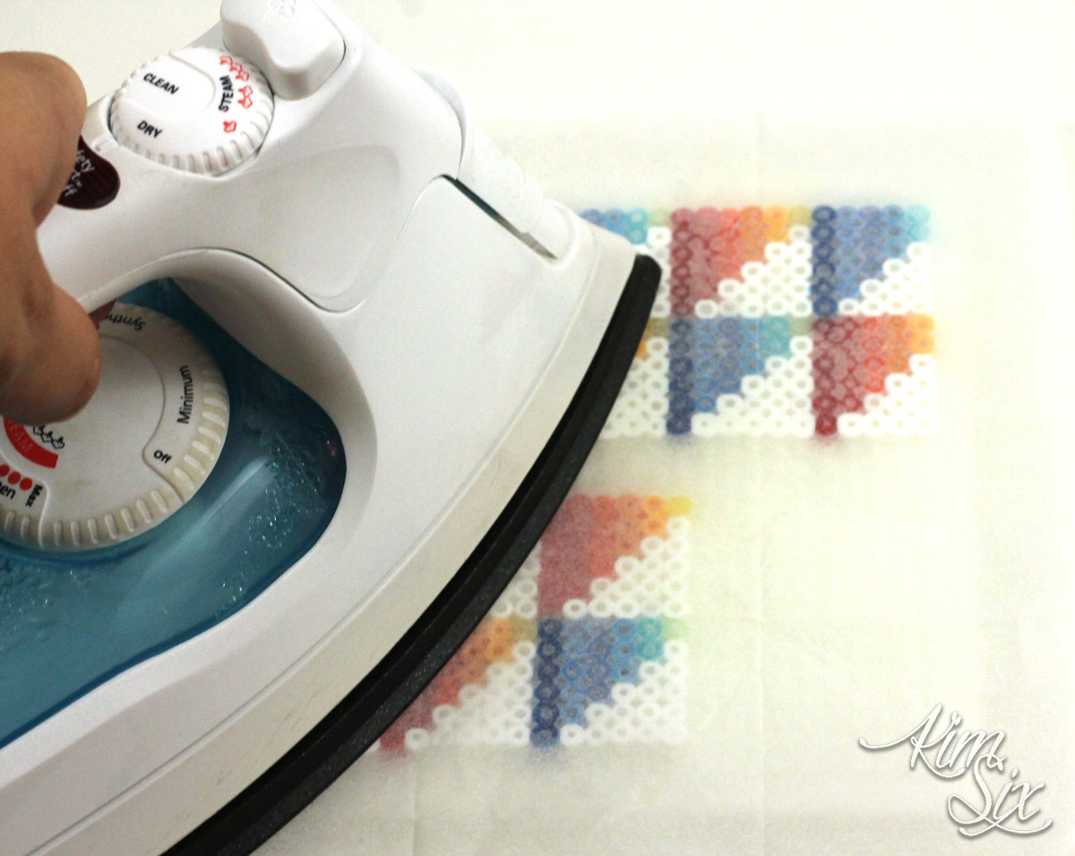Fusing pearler beads with an iron