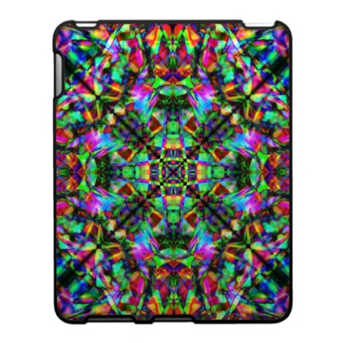 Green and Rainbow Mandala Pattern Ipad Covers