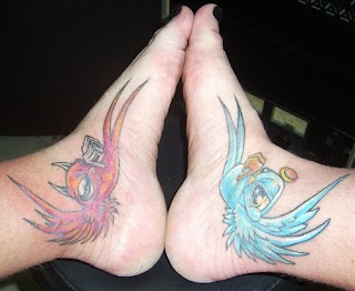 new Angel devil birds tattoos for womens