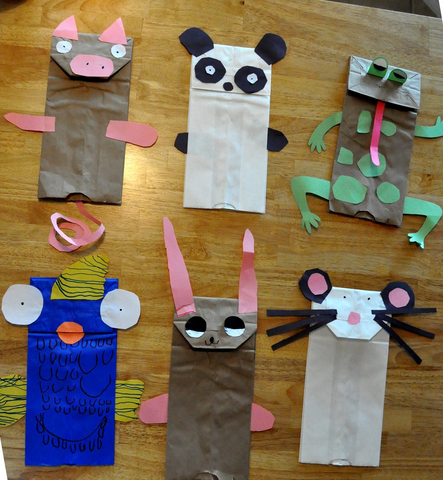 That Crazy Homeschooler paper bag puppets