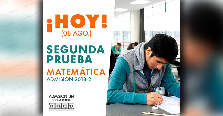 Resultados UNI 2018-2 (Miércoles 8 Agosto) Prueba de Matemática - Aprobados Examen Admisión - Universidad Nacional de Ingeniería - www.uni.edu.pe