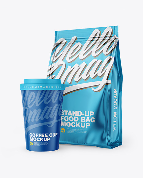 Download Metallic Stand Up Bag With Coffee Cup Mockup Download Metallic Stand Up Bag With Coffee Cup Mockup Download Here Get 90 Off Design Overview Present Your