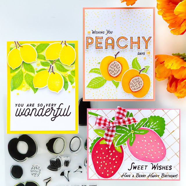 Berry Patch, Dashing Outline Fonts, Fruity, Flowering Petals, Fruity Friendship, Summer, Cards,Pigment Craft Co, Card Making, Stamping, Die Cutting, handmade card, ilovedoingallthingscrafty, Stamps, how to,