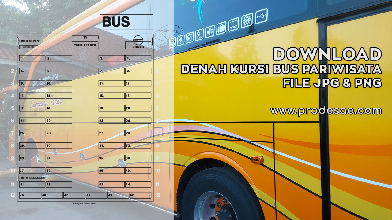 Download Denah Kursi Bus Pariwisata File JPG dan PNG