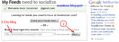 Cách đăng ký và sử dụng FeedBurner cho Blogspot