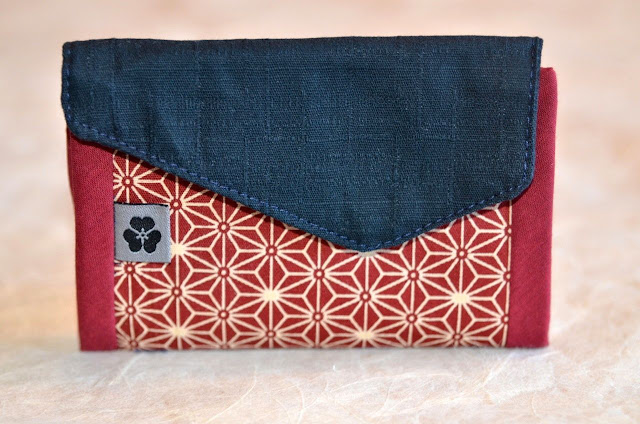 Portemonnaie Echigo aus japanischen Stoffen von Noriko handmade, Japan, Design, Einzelstück, japanisch, Unikat, handgemacht, handgefertigt, Etui, Geldbörse, pouch, wallet, japanese fabric