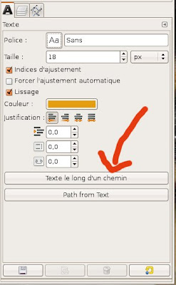 gimp texte le long du chemin