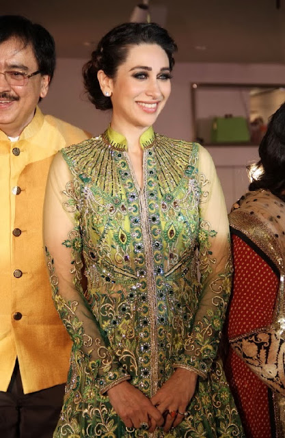 Karisma Kapoor in Beautiful Light Green Anarkali Long Frock