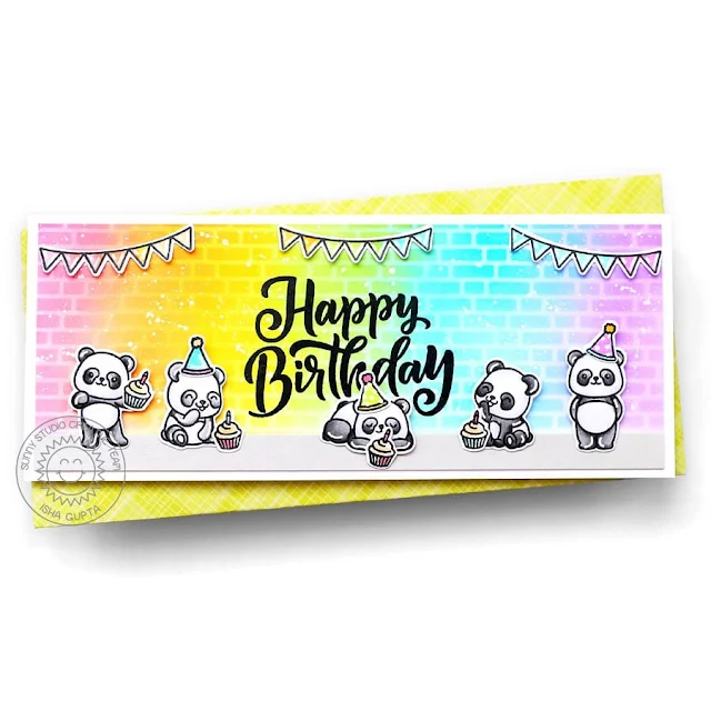 Sunny Studio Stamps: Panda Party Birthday Card by Isha Gupta (featuring Big Bold Greetings)