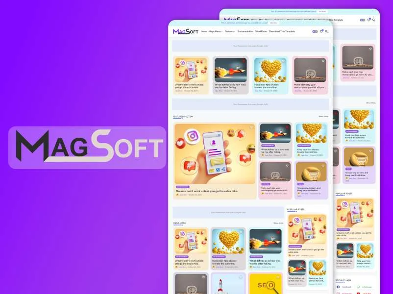 MagSoft - Magazine & Simple Blogger Template - Blogger Template 2023