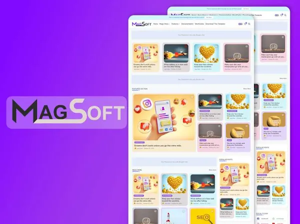 MagSoft - Magazine & Simple Blogger Template - Blogger Template 2024