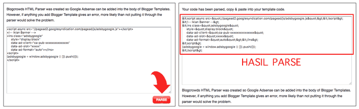 Cara Parse Kode Iklan Google AdSense